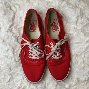 Low Red Thin Sole Vans